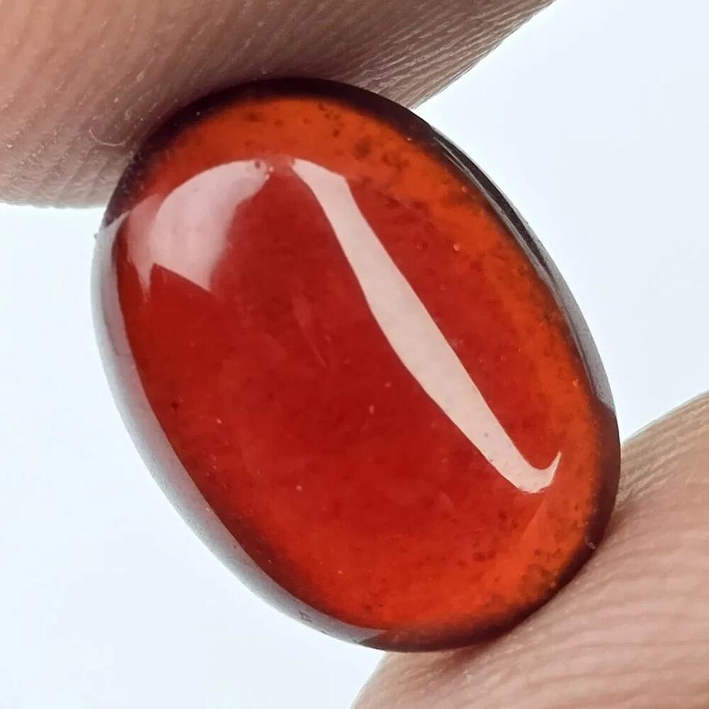 Natural Hessonite Garnet Cabochon, 5.79 ct, 12.3x9.2mm
